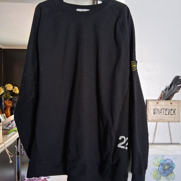 Stone Island Men’s Long Sleeve Cotton Shirt Black Compass Logo Sz 3xl - Picture 2 of 7